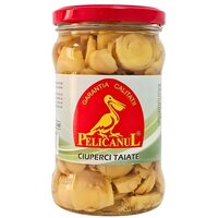 Ciuperci Tăiate Pelicanul 314g – Conserve Naturale pentru Gătit Rapid