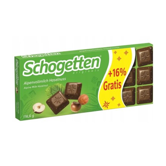 Ciocolata cu lapte Schogetten cu alune, 116,6g