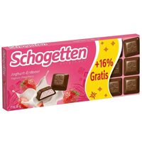 Tableta de ciocolata cu iaurt si crema de capsuni Schogetten 116,6 g