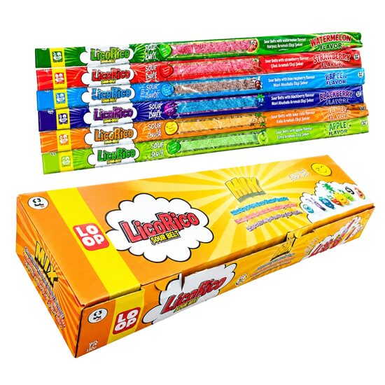 Licorico Sour Belt jeleu acrisor cu aroma de fructe, 15g