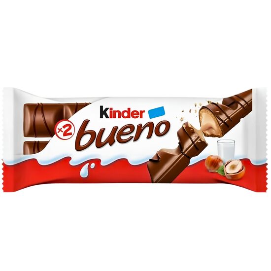 Napolitana cu lapte si umplutura de lapte si alune Kinder Bueno, 43 g