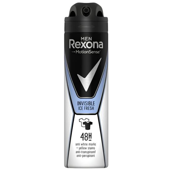 Deodorant antiperspirant spray Rexona Invisible Ice pentru barbati, 150 ml