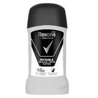 Deodorant antiperspirant stick Rexona Invisible Black&White, Barbati, 50 ml