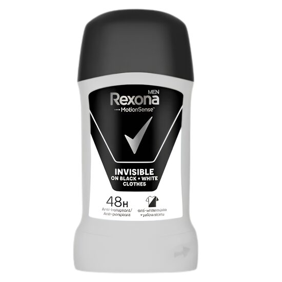 Deodorant antiperspirant stick Rexona Invisible Black&White, Barbati, 50 ml