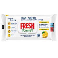 Șervețele de curățare universale Fresh Platinum cu lămâie, Mega Pack, 100 buc.
