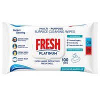 Servetele umede multisuprafete, Fresh Platinum Savon de Marseille Fresh Blue Platinum, XXL,100 bucatiAX)
