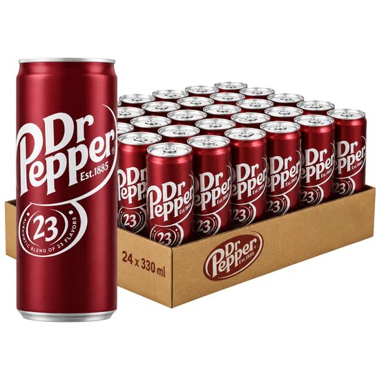 Dr. Pepper Authentic, băutură răcoritoare carbogazoasă, 330 ml, aromă originală, SGR