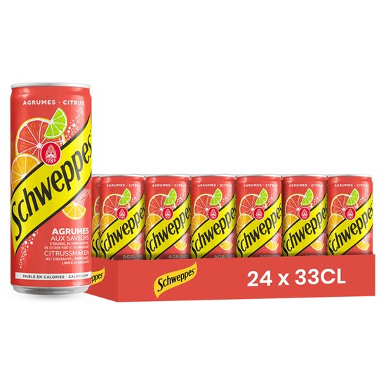 Bautura carbogazoasa cu aroma de citrice Schweppes, 0.33 l, SGR