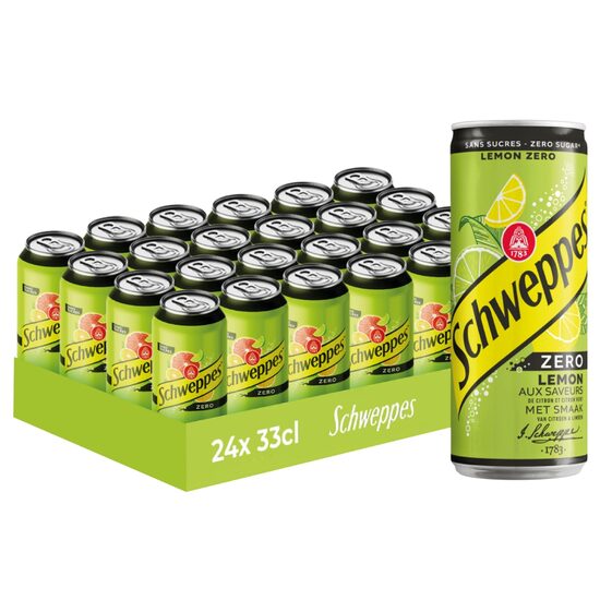 Bautura racoritoare carbogazoasa Schweppes Zero Lemon, 330 ml, doza, SGR