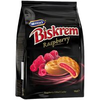 Biscuiti cu umplutura de zmeura Biskrem 160g
