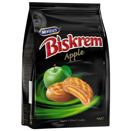 Biscuiti Biskrem, cu umplutura de mere, 160g