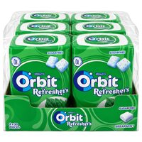 Orbit Refreshers Spearmint guma de mestecat fara zahar cu arome de menta si mentol 30 buc 67 g, 6 bucati