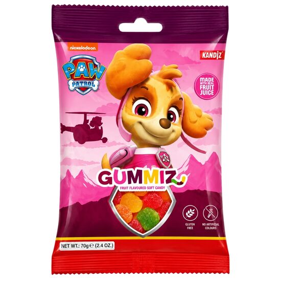Jeleuri viermișori cu aromă de fructe Paw Patrol Gummiz Worms 70g