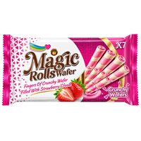 Wafer Roll Magic Căpșuni – Rulouri de napolitană umplute cu cremă de căpșuni – 26 g